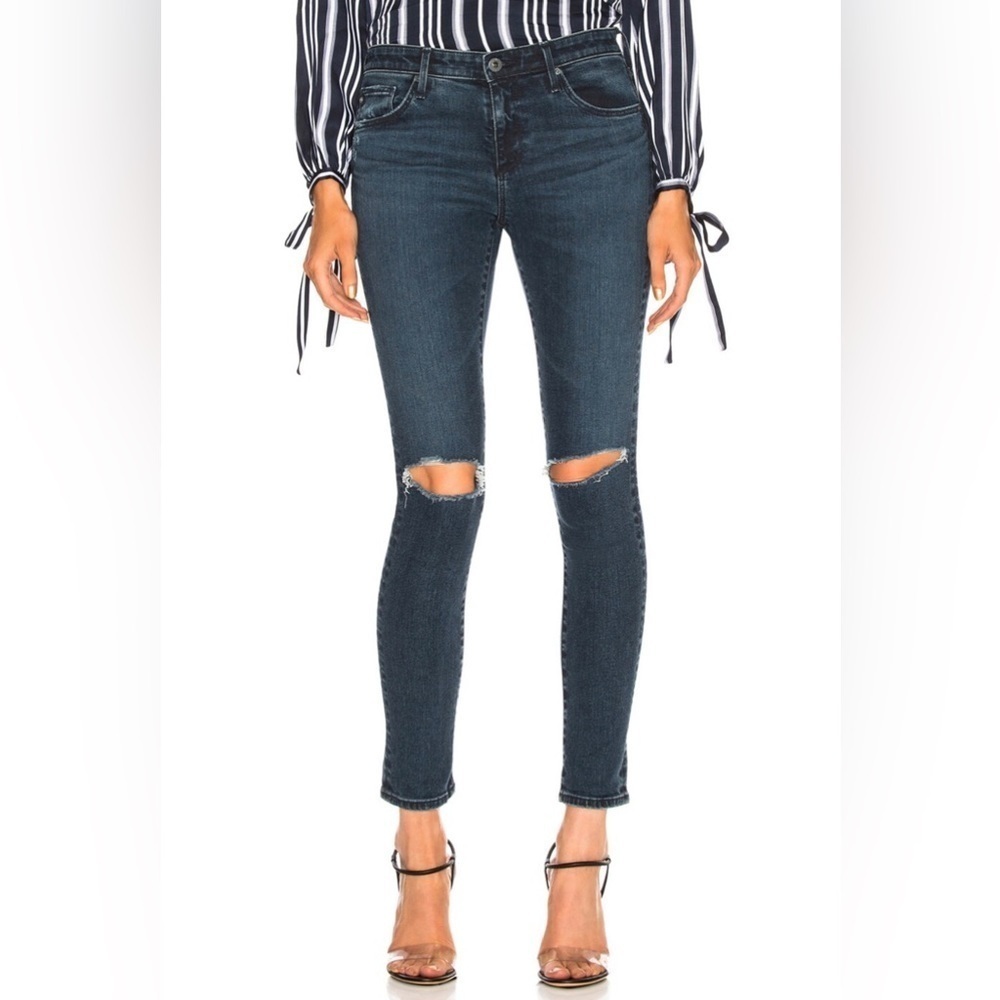 Adriano Goldschmied Ethereal Blue Distressed Legging Ankle Skinny Jeans EUC 24